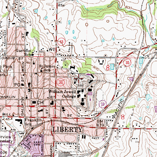 Topographic Map of Dale Patton School House, MO