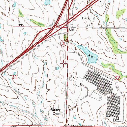 Topographic Map of Liberty Fire Department Station 3, MO