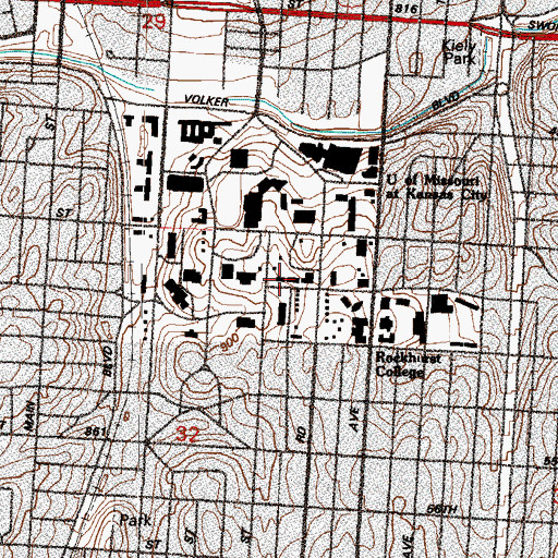 Topographic Map of Manheim Hall, MO