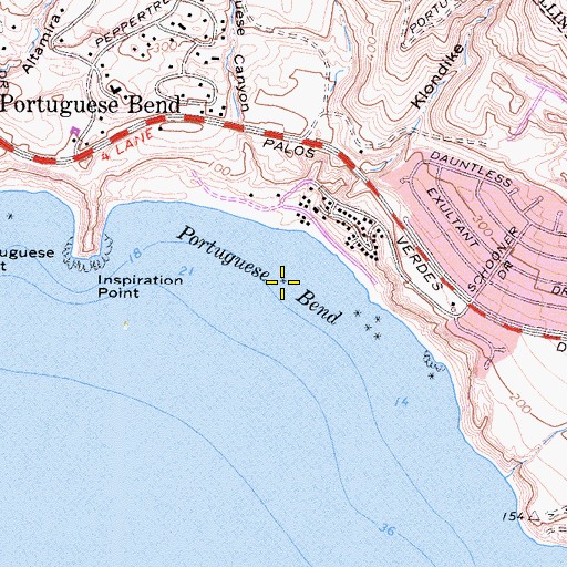 Topographic Map of Portuguese Bend, CA