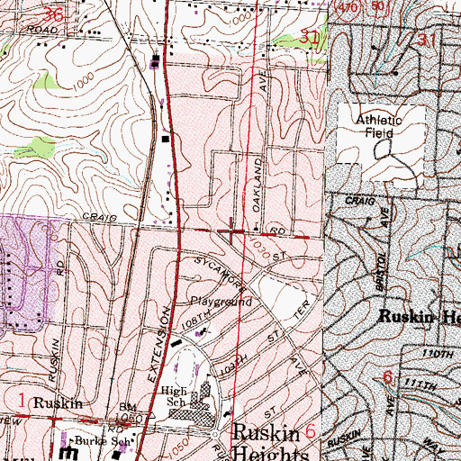 Topographic Map of Greater Works Christian Methodist Episcopal Church, MO