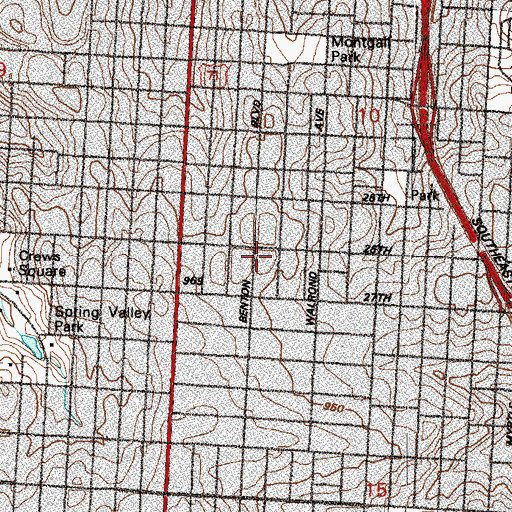 Topographic Map of Highland Baptist Church, MO