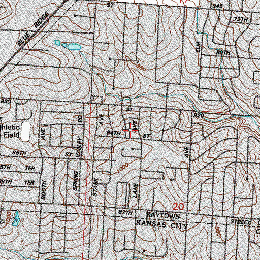 Topographic Map of Loving Way Church, MO