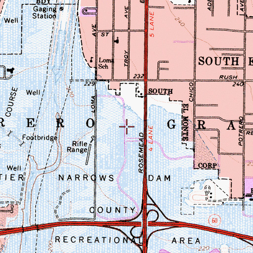 Topographic Map of Potrero Grande, CA