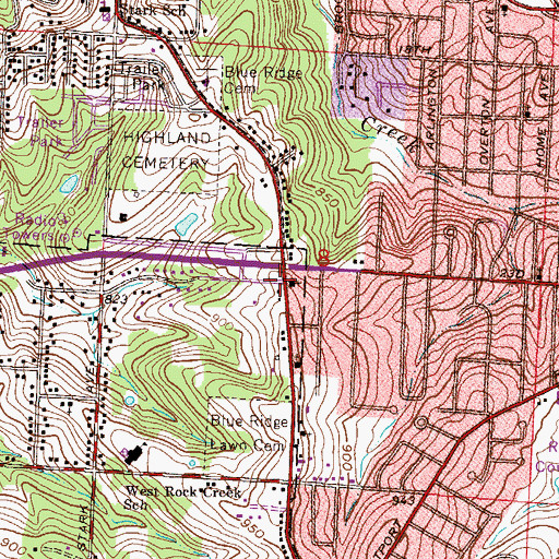 Topographic Map of Grace Christian Assembly Church, MO