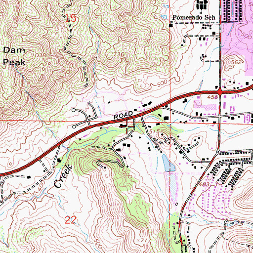 Topographic Map of Poway Valley, CA