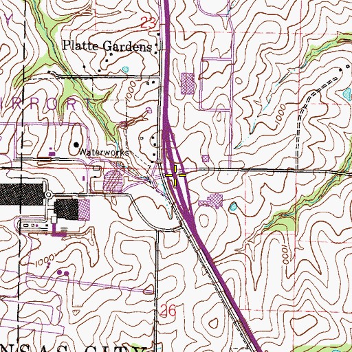 Topographic Map of Interchange 12, MO