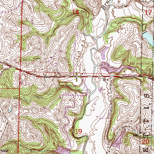 Topographic Map of Interchange 22, MO