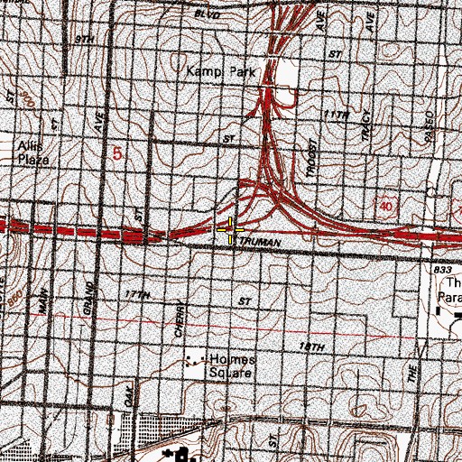 Topographic Map of Interchange 2D, MO