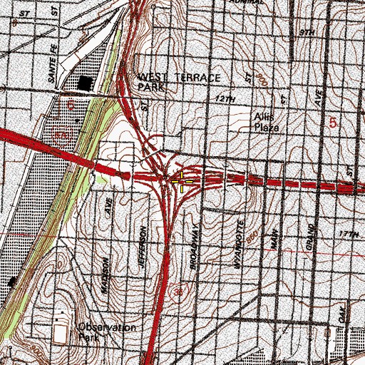 Topographic Map of Interchange 2V, MO