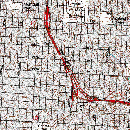 Topographic Map of Interchange 5A, MO