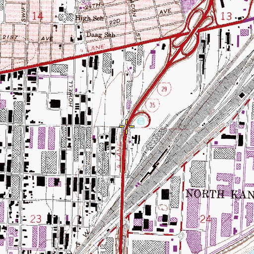 Topographic Map of Interchange 5B, MO