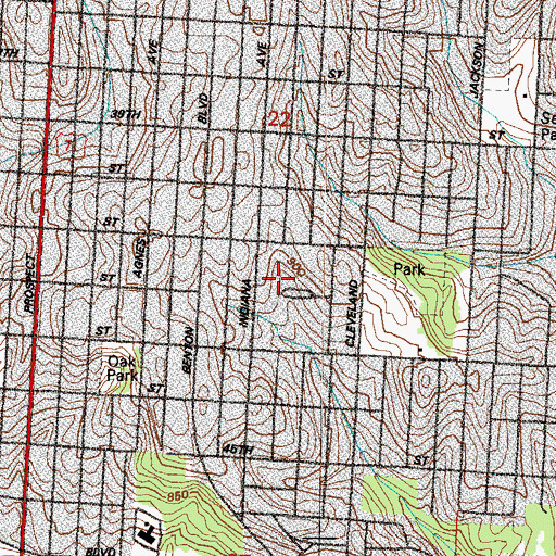 Topographic Map of Mary Harmon Weeks Early Learning Center, MO