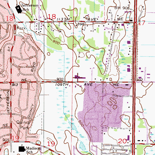 Topographic Map of Abundant Grace Church, MN
