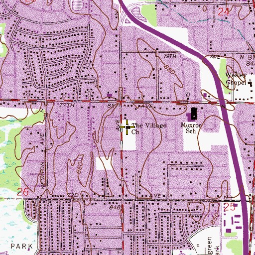 Topographic Map of Church of the Resurrection, MN