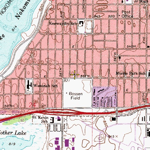 Topographic Map of Crosstown Covenant Church, MN