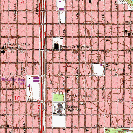 Topographic Map of Elbethel Baptist Church, MN