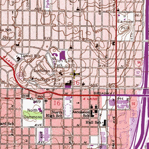 Topographic Map of Family Baptist Church, MN