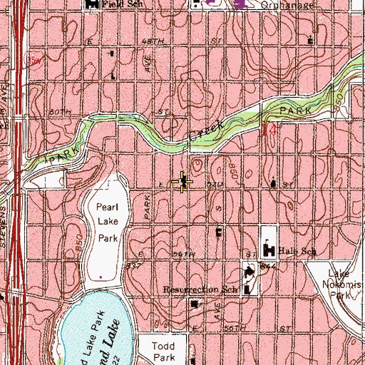 Topographic Map of First Evangelical Free Church, MN