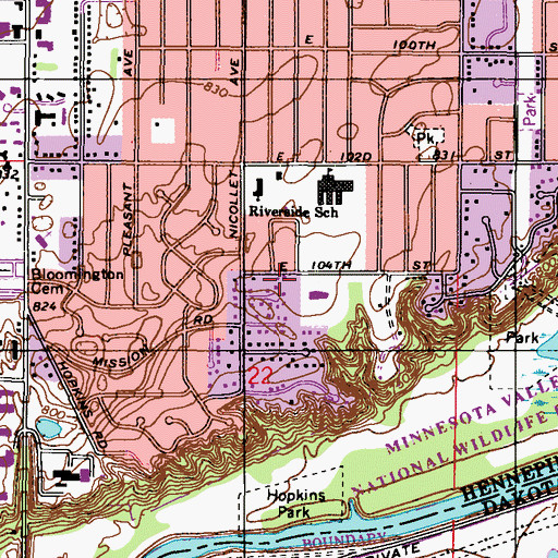 Topographic Map of Holy Emmanuel Lutheran Church, MN