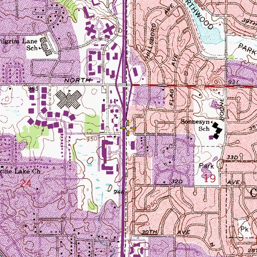 Topographic Map of Hope Chapel of the Christian Missionary Alliance, MN