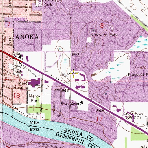 Topographic Map of In the Word Church, MN
