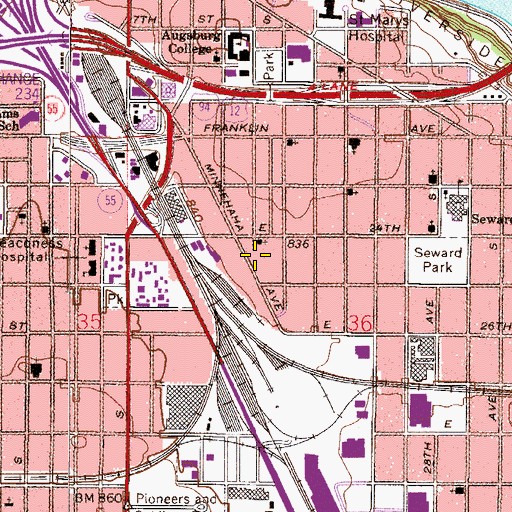 Topographic Map of Kingdom Hall of Jehovahs Witnesses, MN