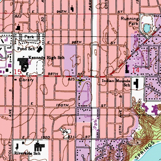Topographic Map of Atonement Lutheran Church, MN