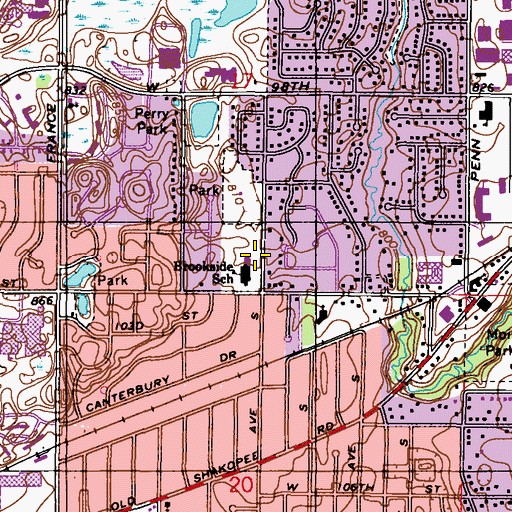 Topographic Map of Bloomington Covenant Church, MN