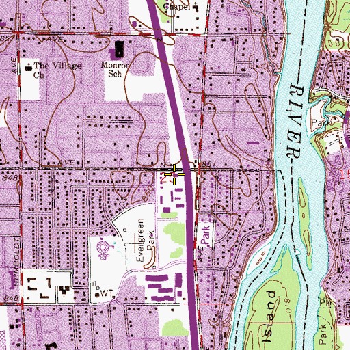 Topographic Map of Brooklyn Center Church of the Nazarene, MN