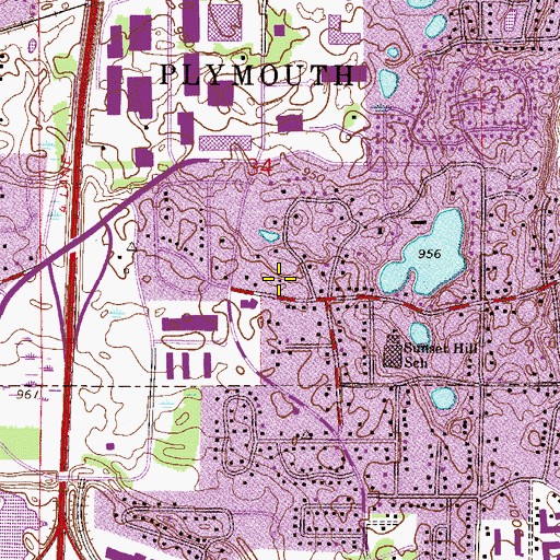 Topographic Map of Christ Memorial Lutheran Church of Plymouth, MN