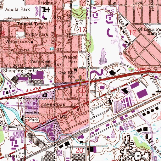 Topographic Map of Knollwood Church of Christ, MN
