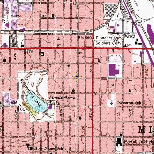 Topographic Map of Latvian Evangelical Lutheran Church of Minneapolis-Saint Paul, MN