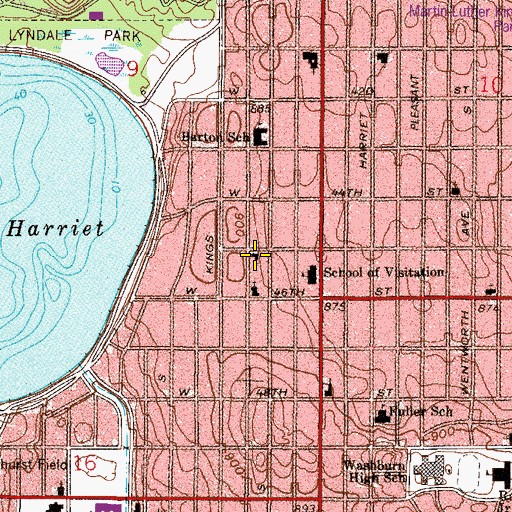 Topographic Map of Lynnhurst Congregational Church, MN