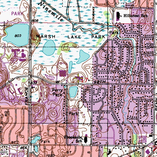 Topographic Map of Mount Hope Lutheran Church, MN