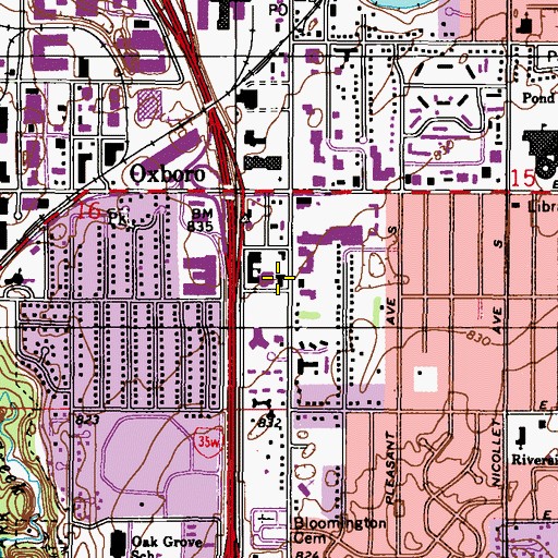 Topographic Map of Nativity of Mary Catholic Church, MN