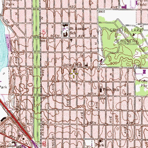 Topographic Map of New Life Seventh Day Adventist Church, MN