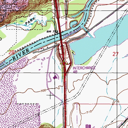 Topographic Map of Interchange 4B, MN