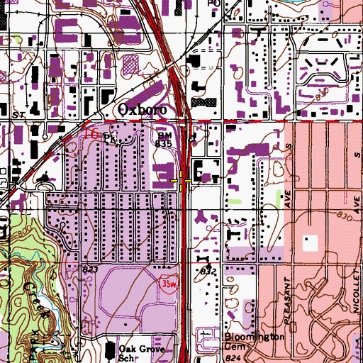 Topographic Map of Interchange 5, MN