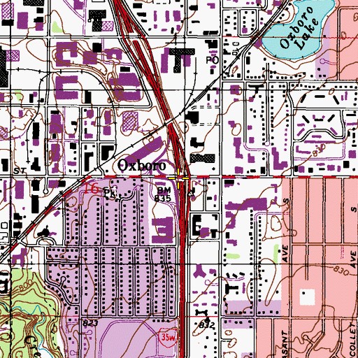 Topographic Map of Interchange 6, MN