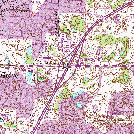 Topographic Map of Interchange 94, MN