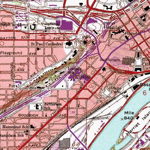 Topographic Map of Childrens Hospital, MN