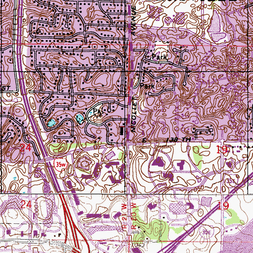 Topographic Map of Colonial Ridge Shopping Center, MN