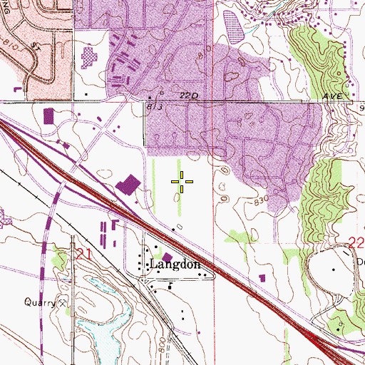 Topographic Map of Cottage Grove Plaza Shopping Center, MN