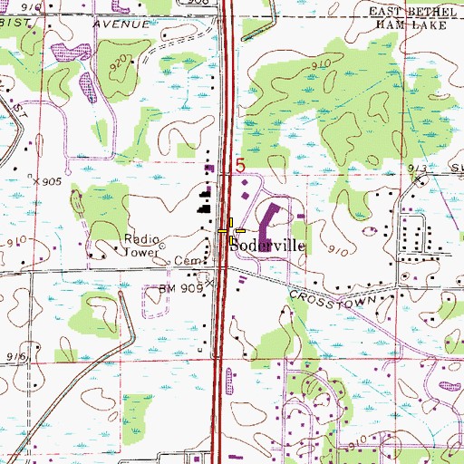 Topographic Map of Crosstown Mall Shopping Center, MN