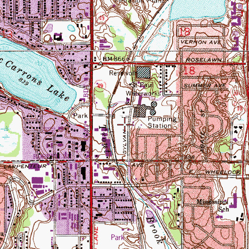 Topographic Map of Crown Plaza Shopping Center, MN