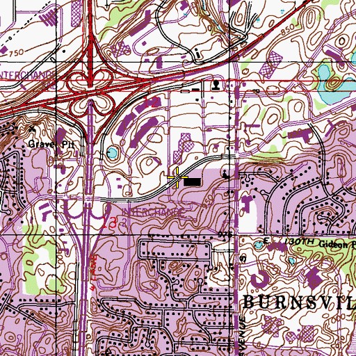 Topographic Map of Diamond Head Mall Shopping Center, MN