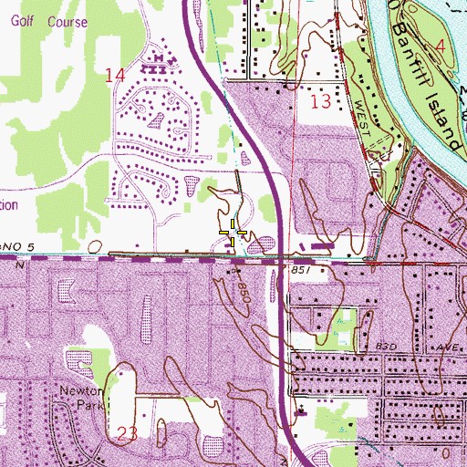 Topographic Map of Edinburgh Center Shopping Center, MN