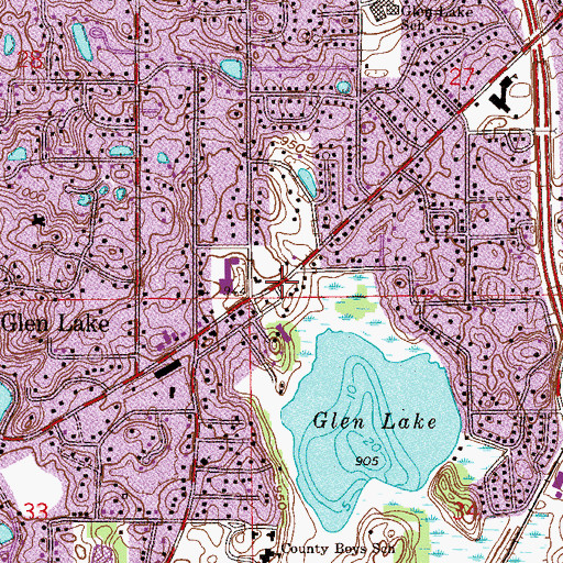 Topographic Map of Glenhaven Shopping Center, MN