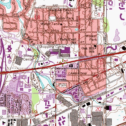 Topographic Map of Knollwood Mall Shopping Center, MN